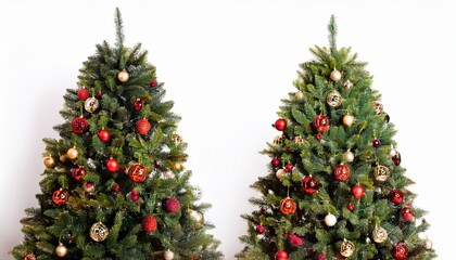 Decorated Christmas Tree Isolated On White