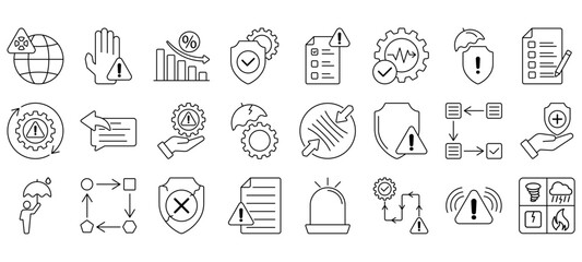 Set of mitigation Icons or symbols Vector fully editable file.