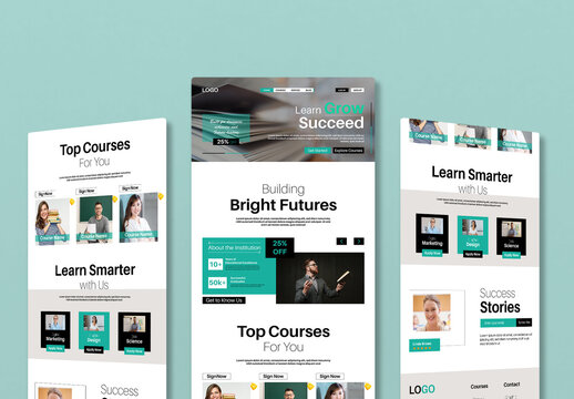 Education Landing Page Template for Online Learning and Digital Courses