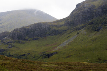 Panoramic view of Glencoe, near Fort William, in the Scottish Highlands, Scotland