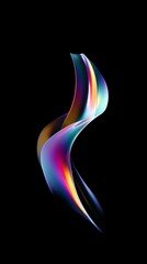 A minimal abstract shape exhibiting a stunning iridescent glow, perfect for modern design applications and artistic projects.