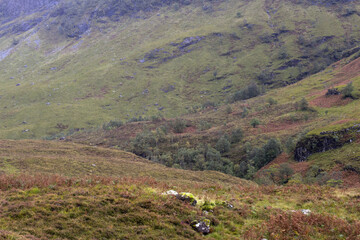 Panoramic view of Glencoe, near Fort William, in the Scottish Highlands, Scotland