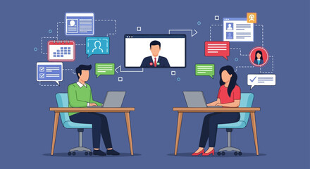 remote work team video conference professionals collaborating online via video call exchanging ideas enhancing productivity and teamwork ideal for business presentations