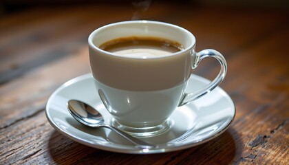 Clear sugar shaker, saucer and spoon, controlled highlights