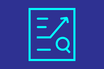 The main graphic is an outline of a document or piece of paper (a square with a single, continuous line).