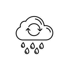 Rain Cloud with Water Cycle Icon