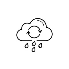 Rain Cloud with Water Cycle Icon