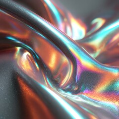 A close-up of a glossy holographic plastic texture showcasing vibrant colors and patterns in a macro view.
