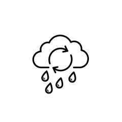 Rain Cloud with Water Cycle Icon