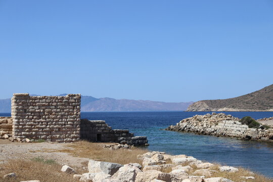 Ancient Greek ruins of Knidos (Cnidus) by the Aegean Sea in Dat&ccedil;a, Turkey