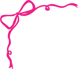 Thin Ribbon Bow Clipart, Elegant Minimal Long Tail Bow Decoration for Stationery and Card Design