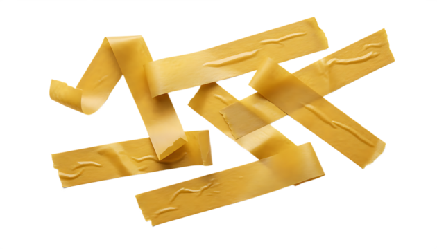 Yellow Masking Tape isolated on transparent background - Powered by Adobe