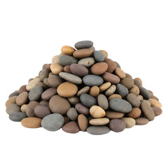 Pile of Smooth Colorful River Rocks for Decoration and Landscaping.