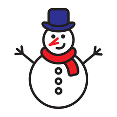 Colored Christmas snowman icon vector illustration