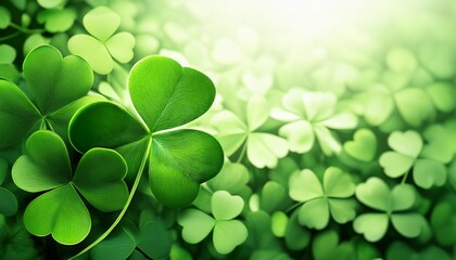 Beautiful Background With Green Clover Leaves For Saint Patrick S Day