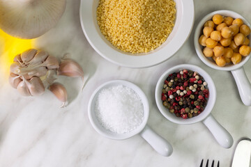 Preparing healthy natural ingredients for home cooking