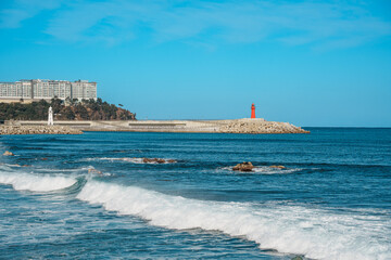 Red Lighthouse at Sokcho Pier, South Korea