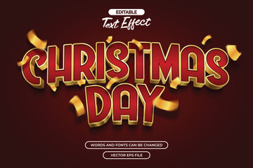 Christmas day with gold texture editable text effect
