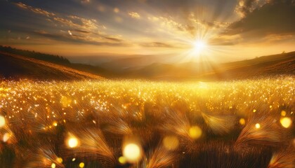 A Mesmerizing Golden Field Of Shimmering Lights Creating A Dreamy Atmosphere Perfect For Backgrounds