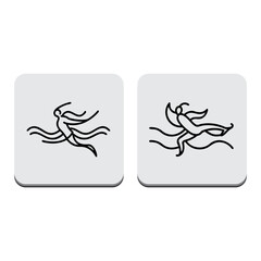 Vector illustration of a white cartoon bird design silhouette icon for logo art