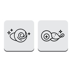Simple minimalistic snail graphic illustration set for decoration or use
