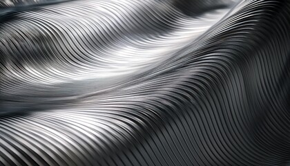 Elegant Metallic Silver Waves With Smooth Reflections Creating A Mesmerizing Texture With Light Rays And A Modern Aesthetic