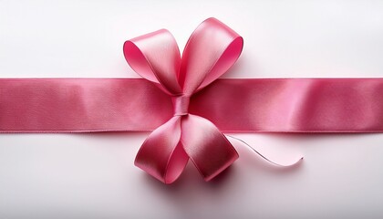 Pink Ribbon On White Background 10