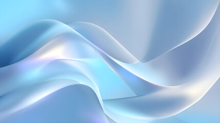 Obraz premium Abstract flowing waves in soft blue tones creating a serene and calming visual experience