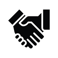 Handshake icon symbolizing agreement partnership trust and cooperation isolated on white background isolated on transparent background