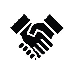 Handshake icon representing agreement partnership and trust isolated on white background isolated on transparent background