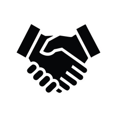 Handshake icon representing agreement partnership and trust isolated on white background isolated on transparent background