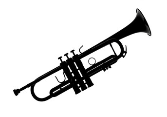 Black silhouette of a trumpet