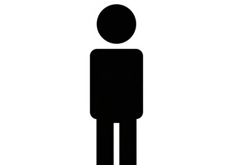 Simple black silhouette of a person standing