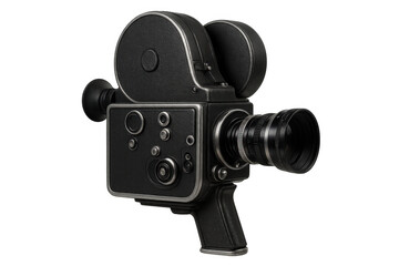 Vintage 8mm film camera, classic cinema equipment representing nostalgia, retro media, and old movie production technology