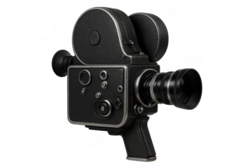 Vintage 8mm film camera, classic cinema equipment representing nostalgia, retro media, and old movie production technology