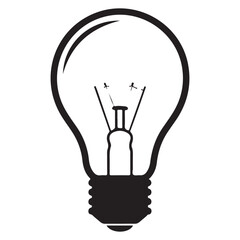 Classic Light Bulb Icon Illustrating Ideas, Innovation, and Electricity