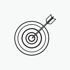 bullseye target with arrow editable vector template