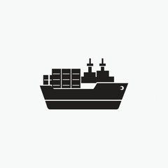 Obraz premium cargo ship with containers icon vector template