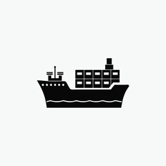 Obraz premium cargo ship with containers icon vector template