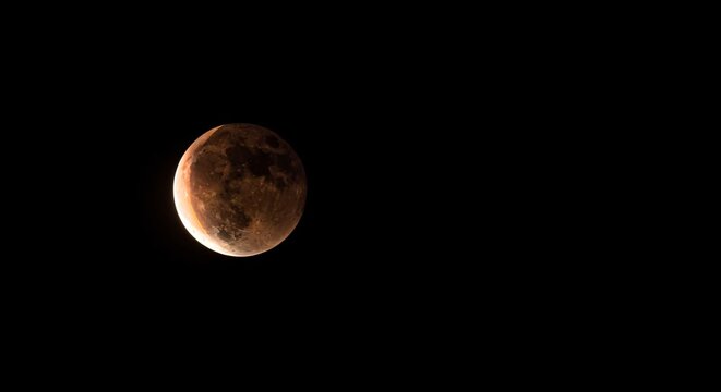 Captivating Lunar Eclipse Illuminates the Night Sky with Fiery Hues	
