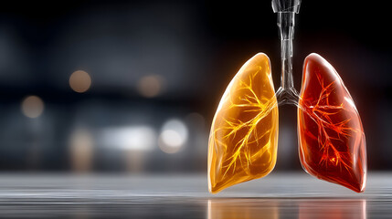 Vibrant, modern lungs illustration for medical research, educational resources, and healthcare marketing materials with a focus on respiratory health