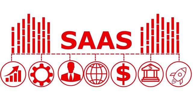 SaaS concept design showcasing cloud-based software delivery, flexibility, and business scalability.Symbol of digital transformation, subscription models, and modern technology solutions.