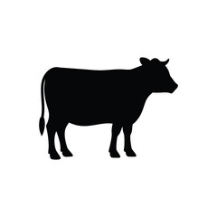 Cow silhouette standing on a white background farm animal illustration isolated on white background isolated on transparent background
