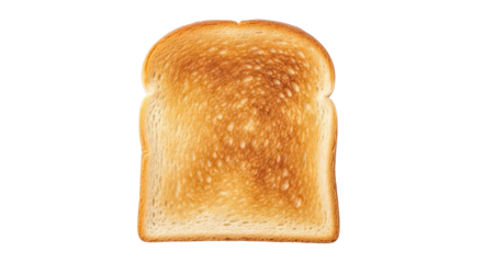 Crispy golden brown toast slice, ideal for breakfast or snack time isolated on transparent background