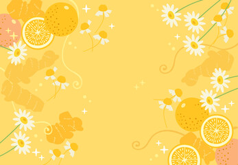 カモミールジンジャーオレンジのハーブティーの壁紙