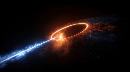 A single, glowing speck of cosmic dust on an epic journey through intergalactic space.
