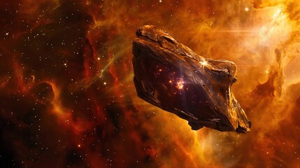 A single, glowing speck of cosmic dust on an epic journey through intergalactic space.
