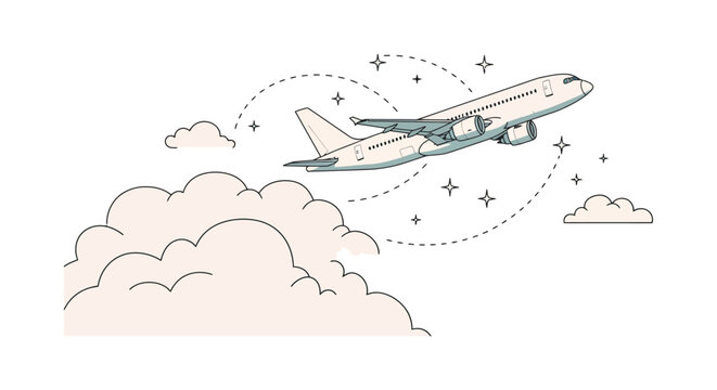 airplane taking off through clouds illustrating air travel safety and adventure perfect for travel blogs airline marketing and aviation innovation