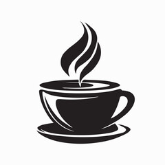 Hot Coffee Cup Icon with Steam Vector Illustration on white background