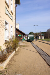 Obraz premium Litschau train station building and museum wagon